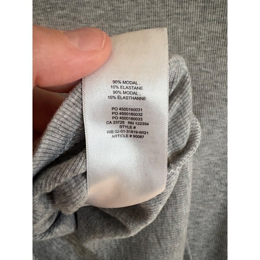 Sunday Best Ribbed Modal Turtleneck Long Sleeve Casual Top in Gray Size XS - Picture 6 of 10